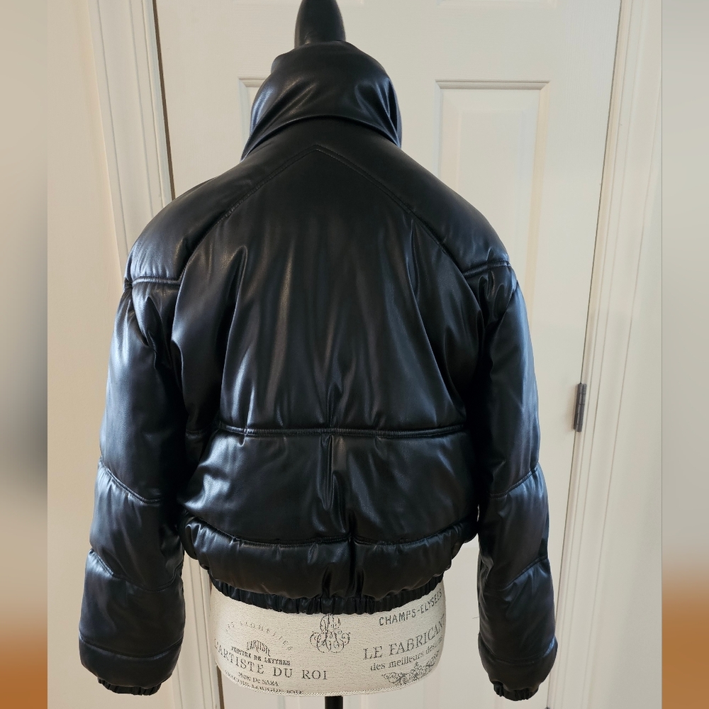 Zara SOFT Faux Leather Puffer Jacket S/M-EUC-BLOGGER's FAV - Picture 13 of 14